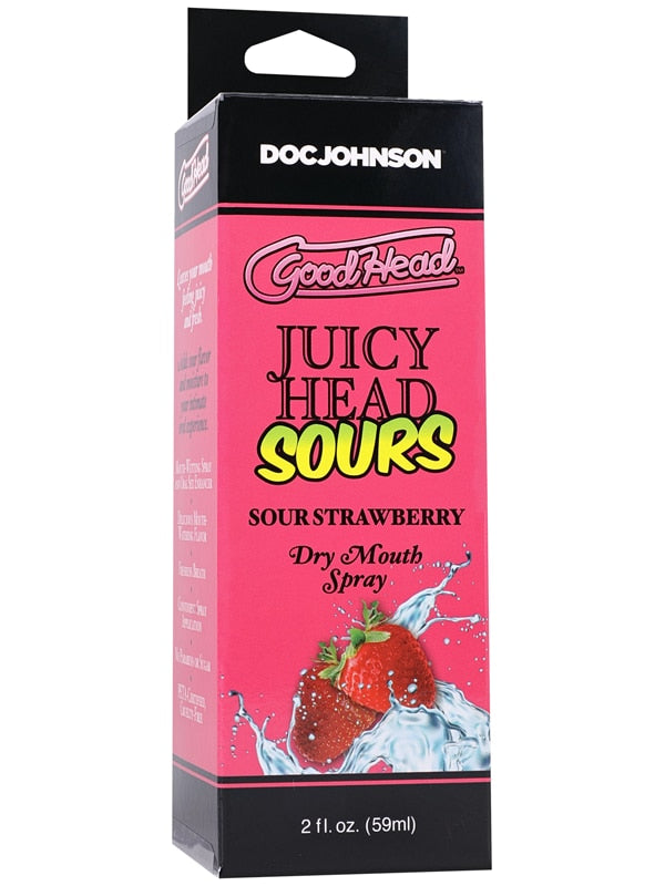 Doc Johnson GoodHead Juicy Head Dry Mouth Spray Sour Strawberry Delay and Excite Sprays