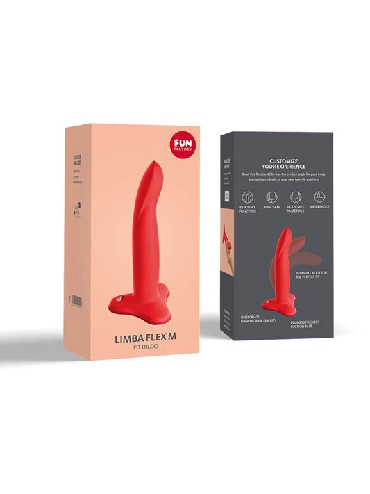 Fun Factory Limba Flex M Fit Vibrating Dildo Flashy Coral - Vibrating Dildos
