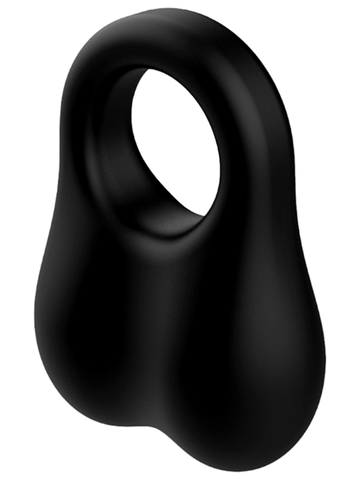 Playful Nero Liquid Silicone Weighted Ball Ring - Stretchy Cock Rings