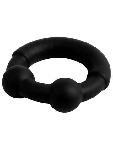 Playful Nero Liquid Silicone Coated Metal C-Ring - Stretchy Cock Rings