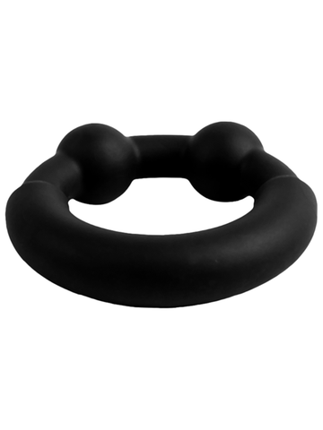 Playful Nero Liquid Silicone Coated Metal C-Ring - Stretchy Cock Rings