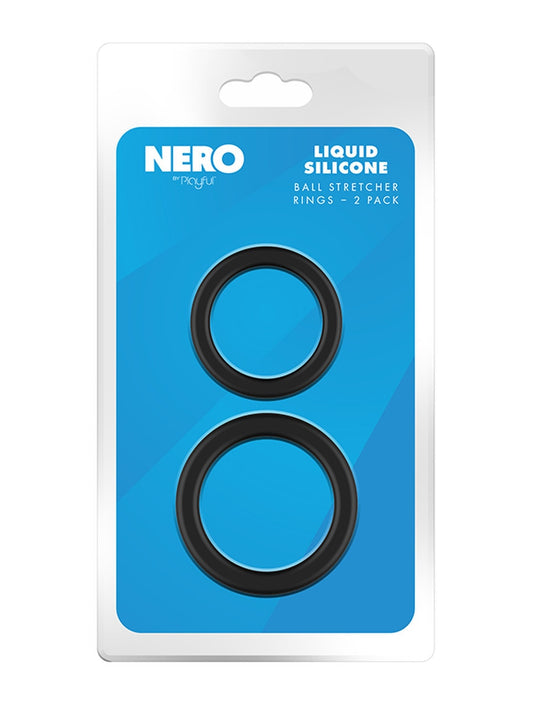 Playful Nero Liquid Silicone 2 Pack Ball Stretcher Rings - Ball Stretchers and Crushers