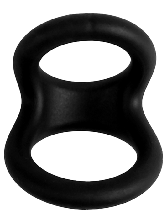 Playful Nero Soft Silicone Two Way Cock Ring Black Stretchy Cock Rings