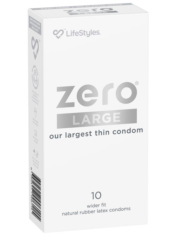 Lifestyles Zero Large Comfort Fit Thinnest Condoms 10 Pack Condoms