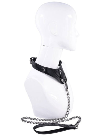 Sportsheets Velvet Noir Bondage Collar and Leash - Collars and Leads