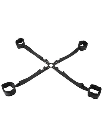 Sportsheets Velvet Noir Adjustable Hog Tie and Cuff Set - Cuffs And Restraints