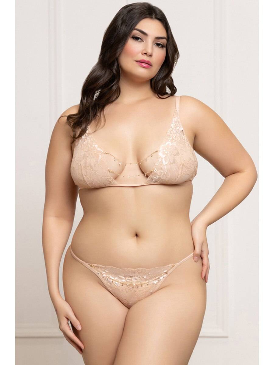 Seven 'til Midnight Two Piece Bra Set Champagne Bras and Bra Sets