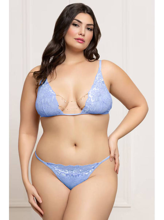 Seven 'til Midnight Two Piece Bra Set Periwinkle OSX Bras and Bra Sets