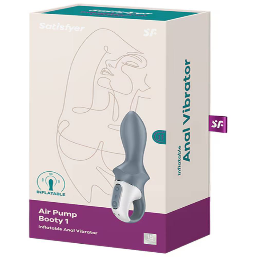 Satisfyer Air Pump Booty 1 Inflatable Anal Vibrator Grey Anal Vibrators