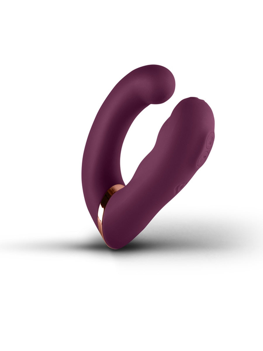 Rocks Off Gemini Multi Functions Prostate Vibrator Burgundy Prostate Toys