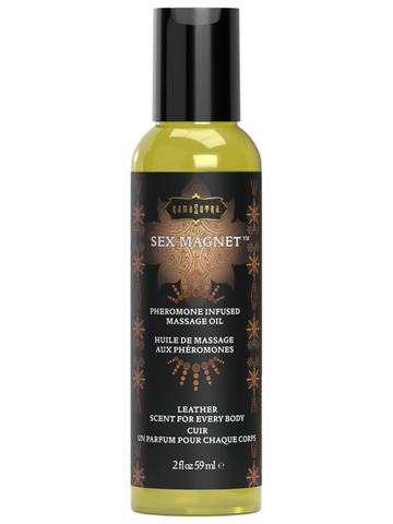 Kama Sutra LEATHER Sex Magnet Massage Oil 2 fl oz - Sex Pheromones and Perfumes
