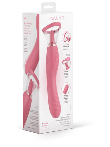 Le Wand Lick Double Ended Vibrator with Licking Tongue - G-Spot Vibrators