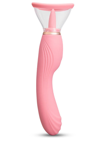 Le Wand Lick Double Ended Vibrator with Licking Tongue - G-Spot Vibrators