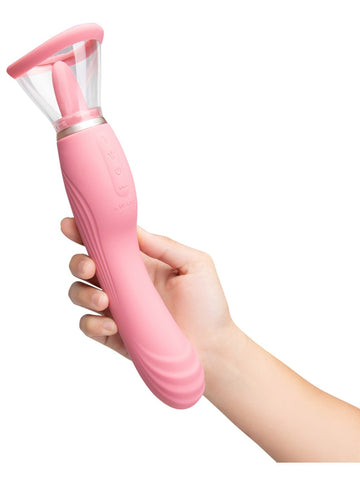 Le Wand Lick Double Ended Vibrator with Licking Tongue - G-Spot Vibrators