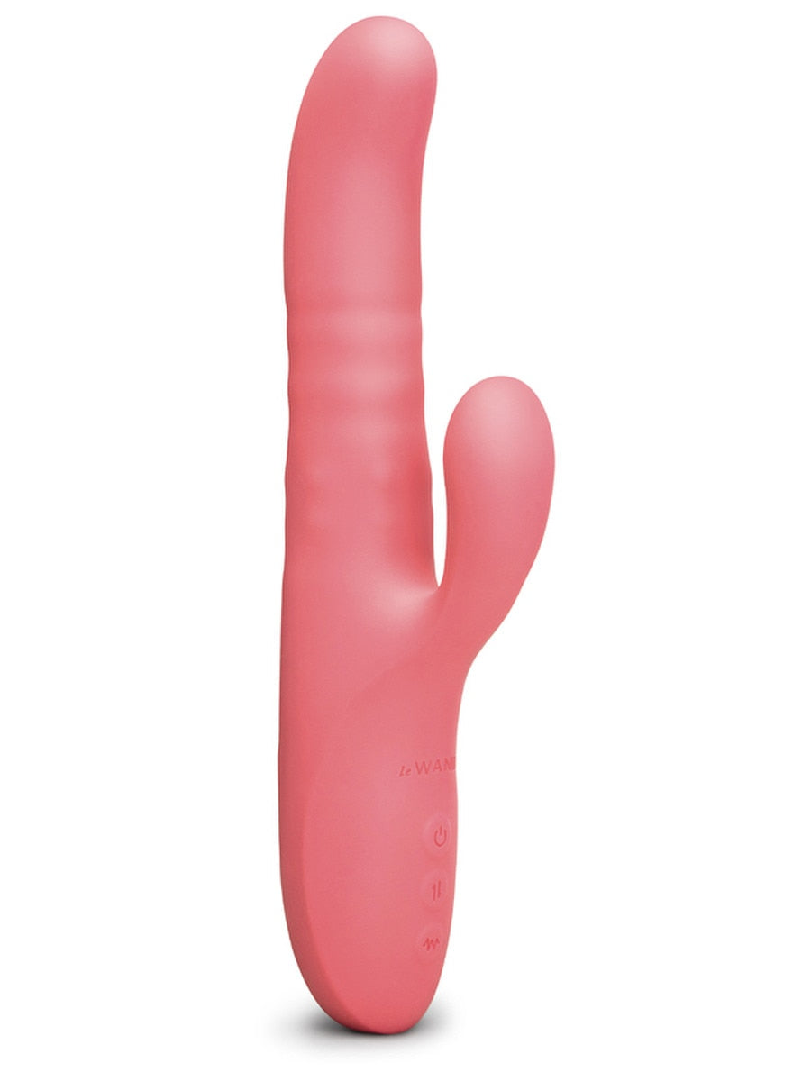 Le Wand Thrust Rechargeable Thrusting Rabbit Vibrator Dark Pink Rabbit Vibrators