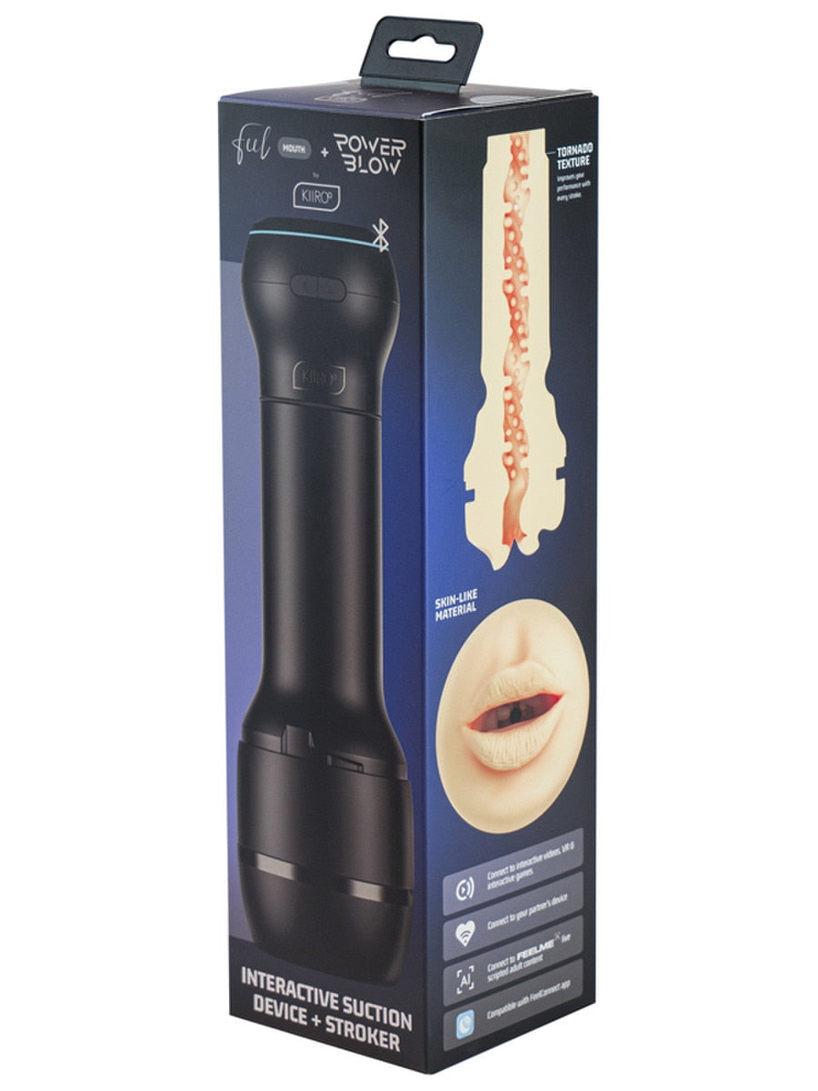 Kiiroo PowerBlow and Feel Mouth Stroker Combo Set Masturbators and Strokers
