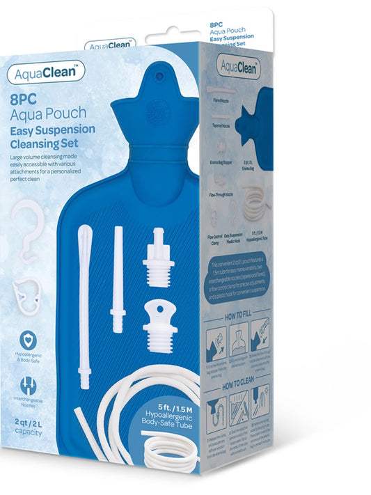 Xgen Products Aquaclean Aqua Pouch Cleansing Set Blue Enemas and Douches