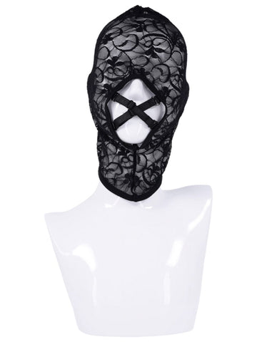 Sportsheets Sex and Mischief Lace Hush BDSM Hood - Bondage Hoods