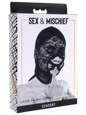 Sportsheets Sex and Mischief Lace Hush BDSM Hood - Bondage Hoods