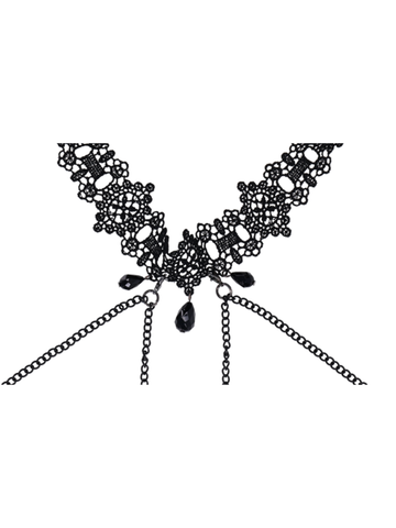 Sportsheets Sex and Mischief Lace Collar with Nipple Ties - Collars and Leads