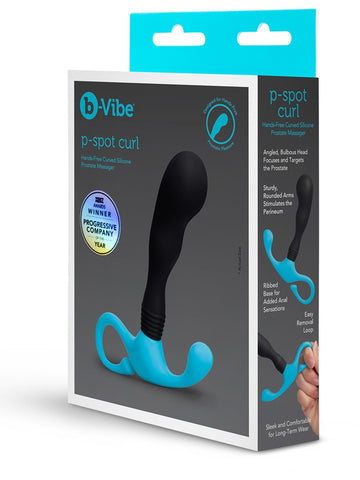 b-Vibe Curl Hands Free Curved Silicone Prostate Massager - Prostate Toys