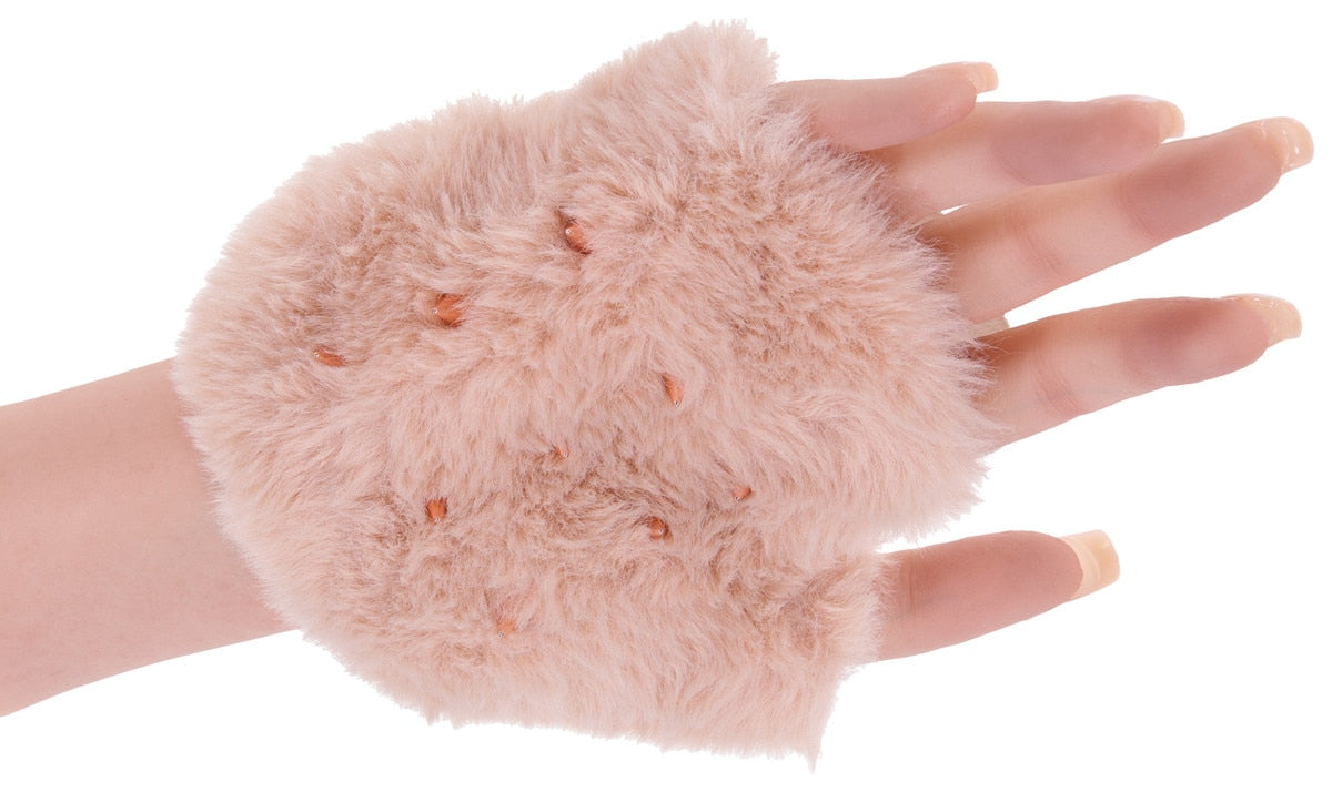 Sex and Mischief Peaches n CreaMe Spiked Sensory Glove Peach Wigs and Gloves