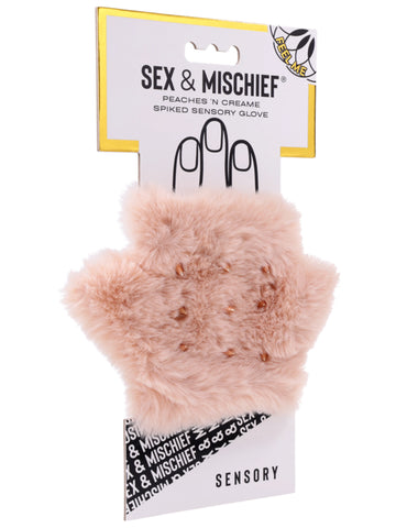 Sex and Mischief Peaches n CreaMe Spiked Sensory Glove - Wigs and Gloves