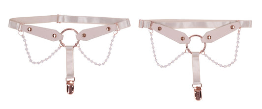 Sportsheets Sex and Mischief Peaches n CreaMe Pearl Garters Peach Cuffs And Restraints