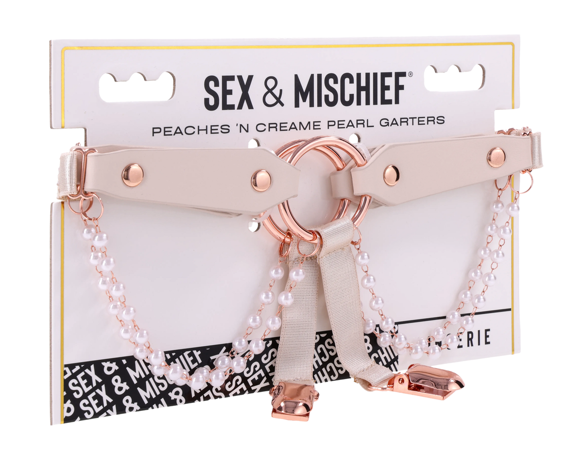 Sportsheets Sex and Mischief Peaches n CreaMe Pearl Garters Cuffs And Restraints