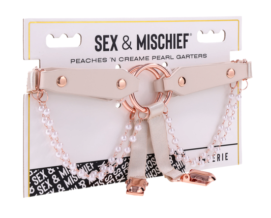 Sportsheets Sex and Mischief Peaches n CreaMe Pearl Garters Cuffs And Restraints