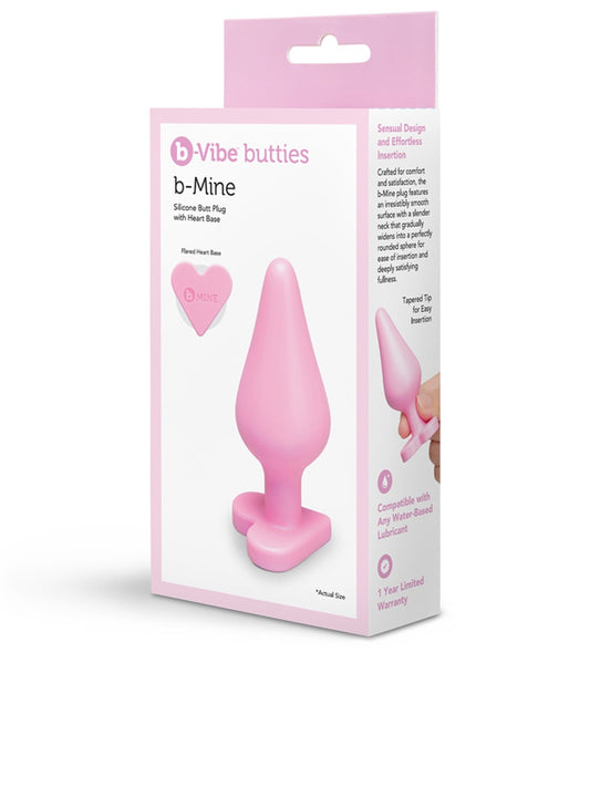 b-Vibe Butties B-Mine Silicone Butt Plug with Heart Base Butt Plugs