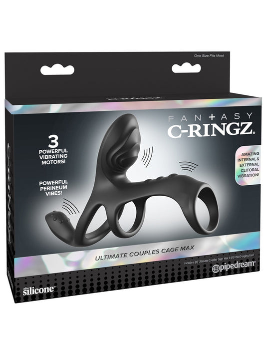 Pipedream Fantasy C-Ringz Ultimate Couples Cage Max Vibrating Cock Rings