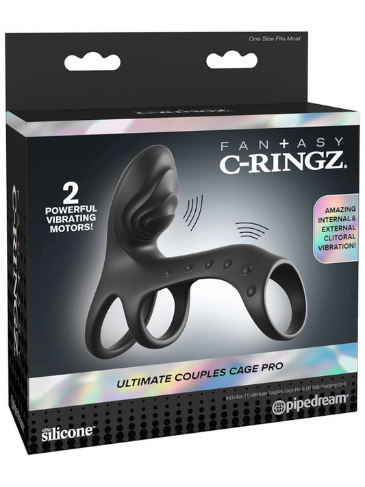 Pipedream Fantasy C-Ringz Ultimate Couples Cage Pro - Vibrating Cock Rings