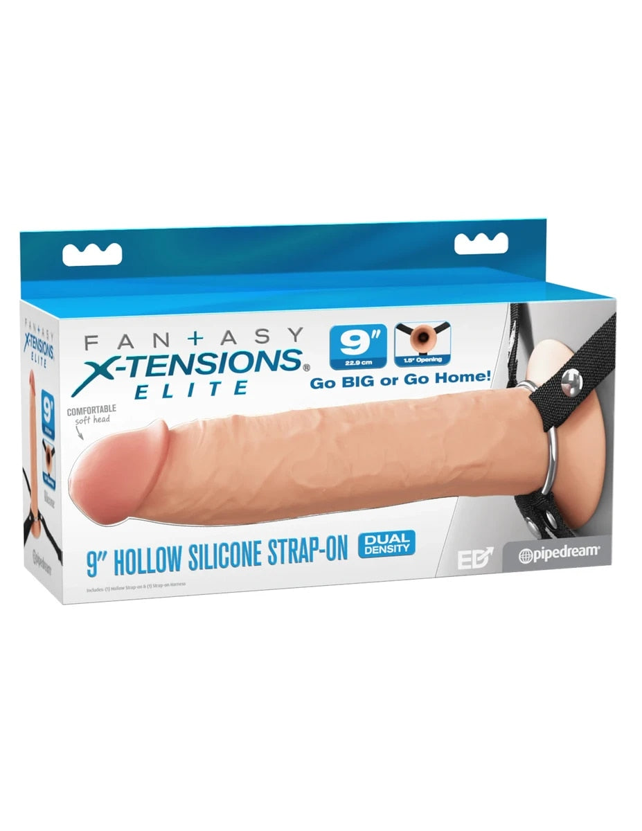 Pipedream FX Elite 9in Silicone Hollow Strap-On Dual Density Strap On Sextoys