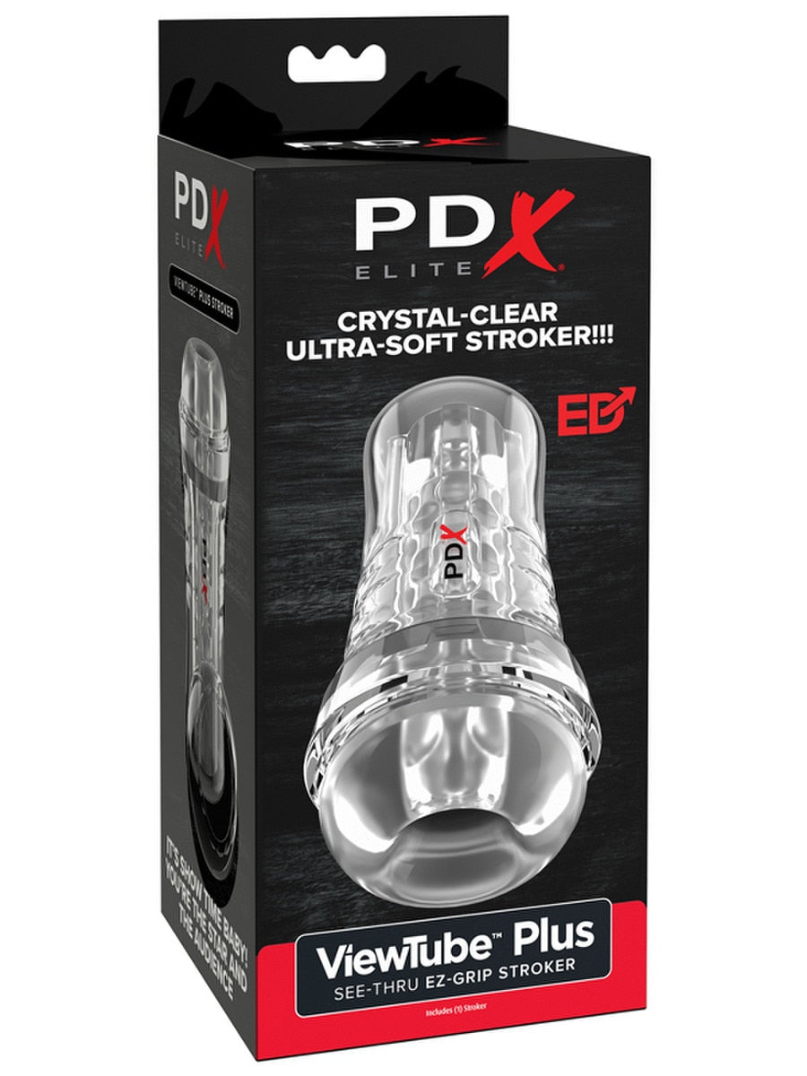 PDX Elite ViewTube See-Thru EZ-Grip Stroker Masturbators and Strokers