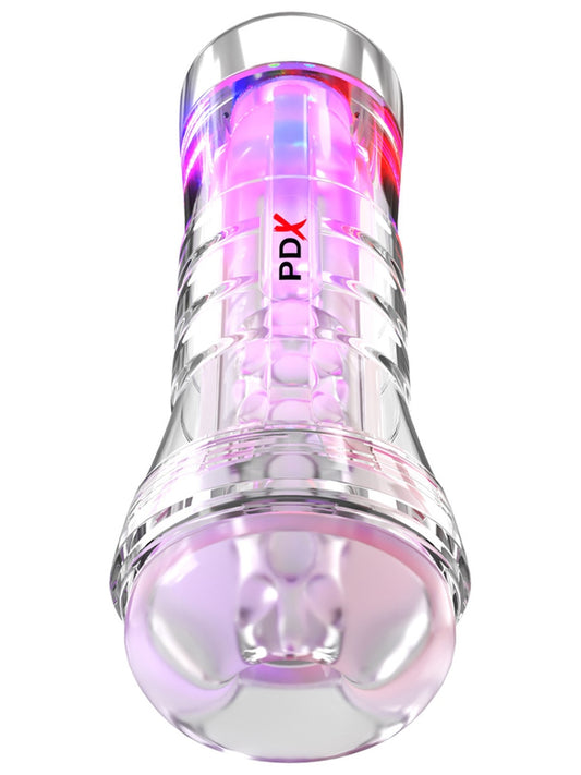 PDX Elite ViewTube XXL See-Thru EZ-Grip LED Male Stroker Clear Masturbators and Strokers