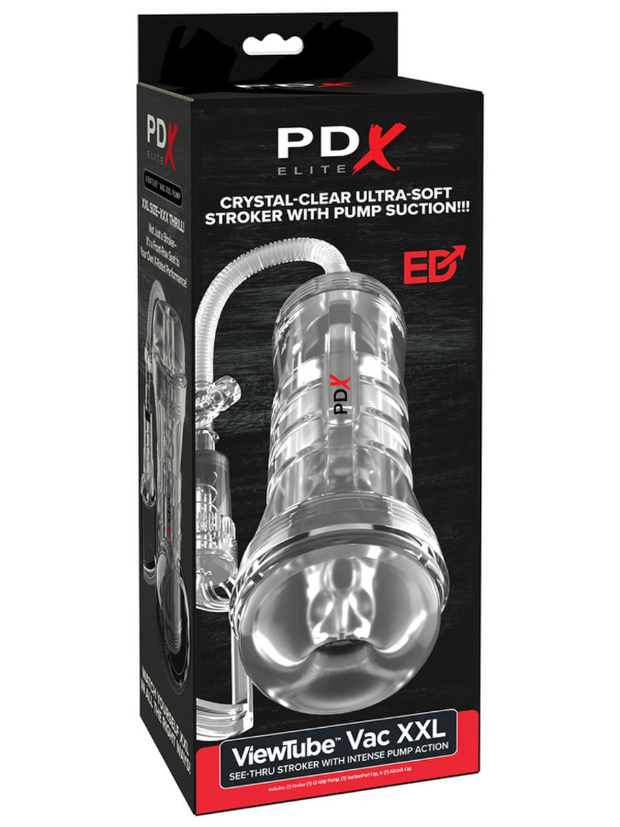 PDX Elite ViewTube Vac XXL Pump See-Thru EZ-Grip Pump Stroker Masturbators and Strokers