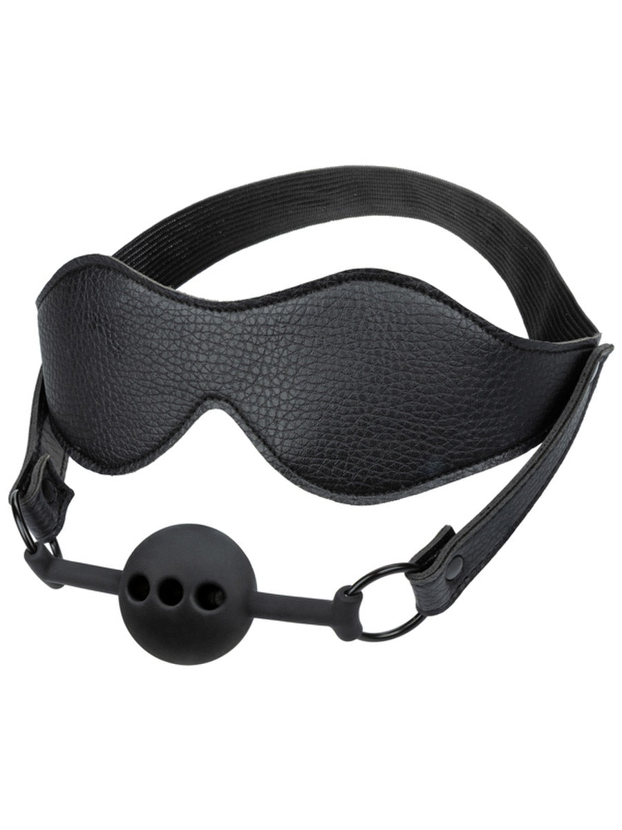 CalExotics Nocturnal Collection Eye Mask and Ball Gag Black Masks And Blindfolds