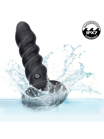 CalExotics Onyxxx Rechargeable Rippled Anal Probe - Butt Plugs