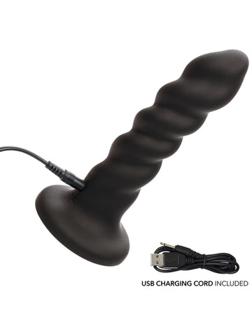 CalExotics Onyxxx Rechargeable Rippled Anal Probe - Butt Plugs
