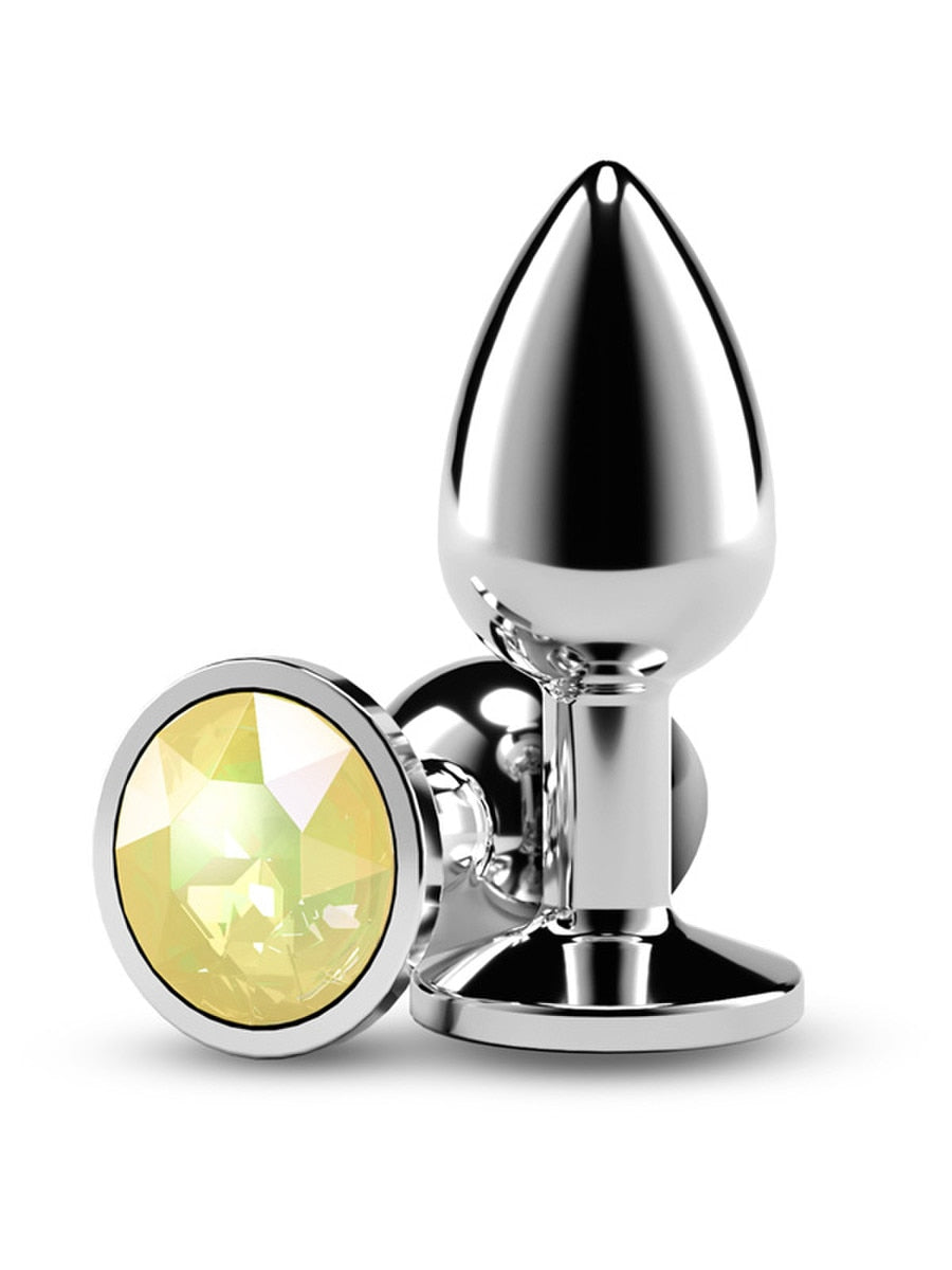 NS Novelties Rear Assets Silver Coloured Gem Butt Plug Small - Butt Plugs