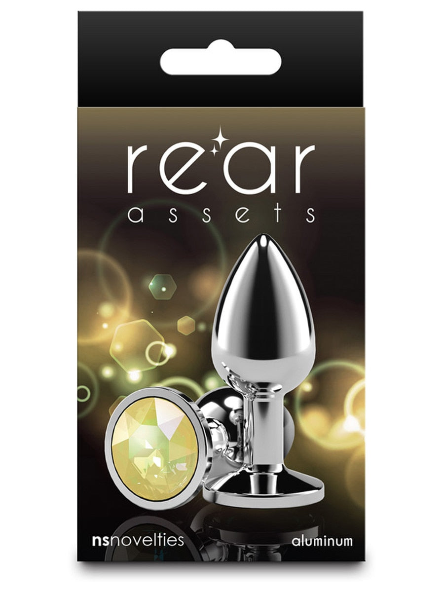 NS Novelties Rear Assets Silver Coloured Gem Butt Plug Small - Butt Plugs