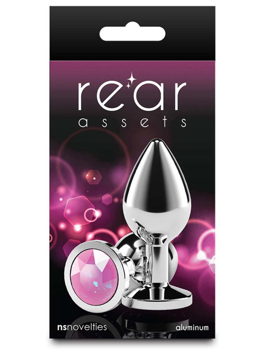 NS Novelties Rear Assets Silver Coloured Gem Butt Plug Medium - Butt Plugs