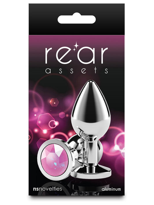 NS Novelties Rear Assets Silver Coloured Gem Butt Plug Medium - Butt Plugs