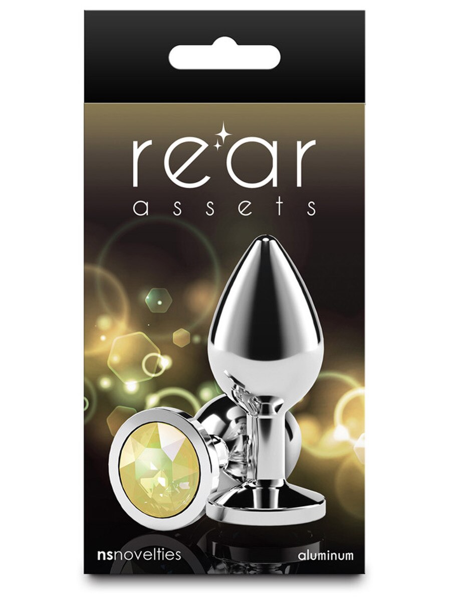 NS Novelties Rear Assets Silver Coloured Gem Butt Plug Medium - Butt Plugs
