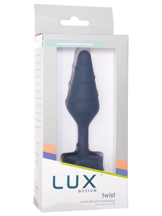 BMS Factory Lux Active Twist Silicone Anal Plug Blue Butt Plugs