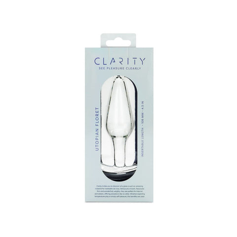 Creative Conceptions Clarity Utopian Floret Glass Butt Plug - Glass Sex Toys