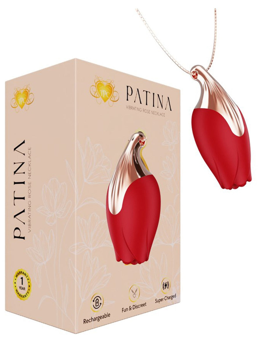 Full Circle Patina Vibrating Rose Necklace Clit Vibe Clit Ticklers and Pulsators