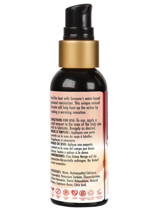 Sensuva Heat Wave Warming Personal Moisturizer 2oz Water Based Lubes
