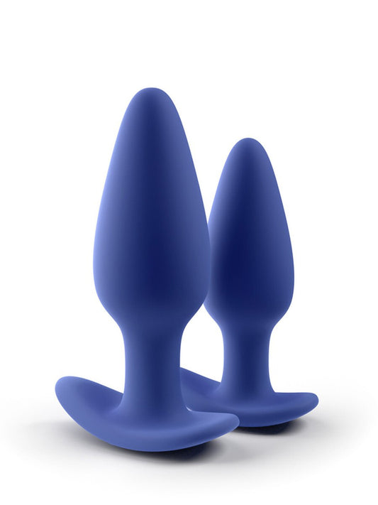 Biird Regii Set of 2 Silicone Anal Plugs Blue Butt Plugs